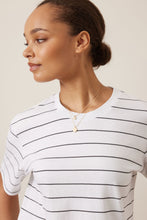Load image into Gallery viewer, Stevie Slouchy Tee | White/Phantom Stripe