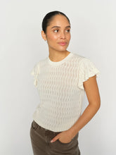 Load image into Gallery viewer, Ganna Pattern O-Neck Knit Top | Ecru