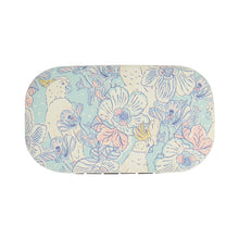 Load image into Gallery viewer, A floral patterned safe keeper with a hard case shell, primarily in shades of pink and blue.