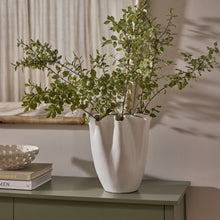 Load image into Gallery viewer, Chloe Matte White Ripple Vase