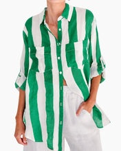 Load image into Gallery viewer, Stripe Shirt | Green/White