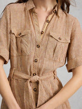 Load image into Gallery viewer, Tiff Linen Blend Shirt Dress | Natural Multi