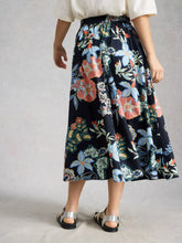 Load image into Gallery viewer, Abigail Midi Skirt | Navy Print