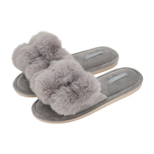 Load image into Gallery viewer, Cosy Luxe Pom Pom Slippers | Grey