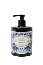 Load image into Gallery viewer, Liquid soap bottle with decorative label on a white background