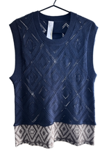Load image into Gallery viewer, Maud Dainty Easy Top |  Navy/Brown
