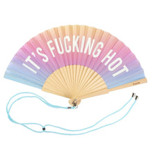 Load image into Gallery viewer, Hand Fan w/Gift Box " Fucking hot" gradient - Glow in the dark