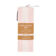 Load image into Gallery viewer, Linen Laundry Bag | Pink Stripe
