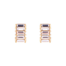 Load image into Gallery viewer, White Crystal Baguette Huggies