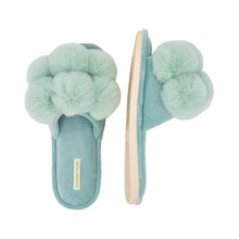 Load image into Gallery viewer, Cosy Luxe Pom Pom Slippers | Mist Green