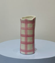 Load image into Gallery viewer, Pink Gingham Vase