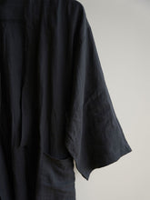 Load image into Gallery viewer, Blue Black Mens Linen Robe