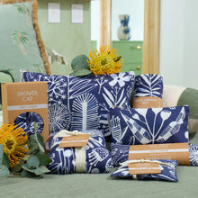 Load image into Gallery viewer, Linen Cosmetic Bag | Navy Natives
